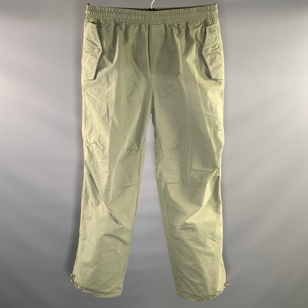 REPRESENT Size L Green Cotton Nylon Wide Leg Casual Pants
